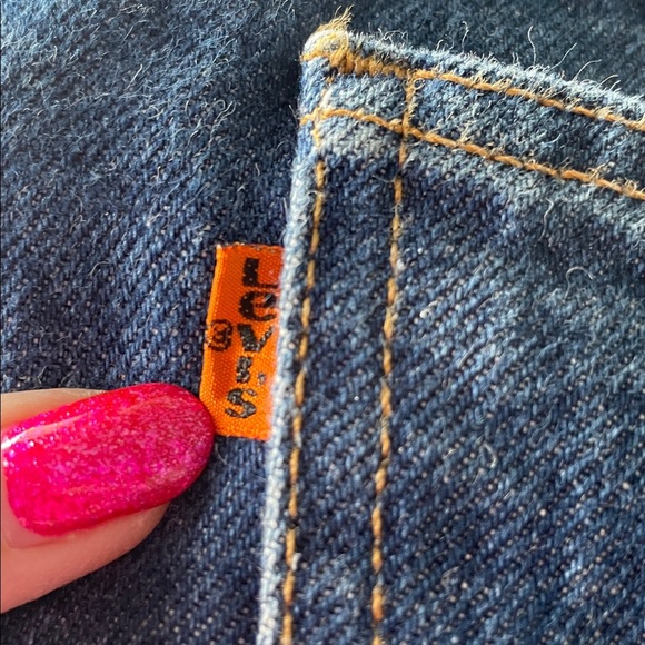 Levi's 505 Vintage ORANGE TAB Dark Blue Regular fit Straight Leg Jeans 38x30 - Picture 2 of 5